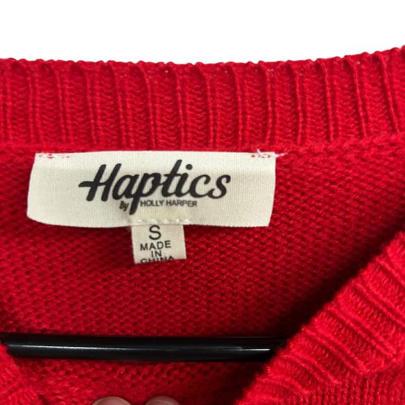 Americana USA Knit Sweater Top Haptics Red Short Sleeve Small - Picture 5 of 7